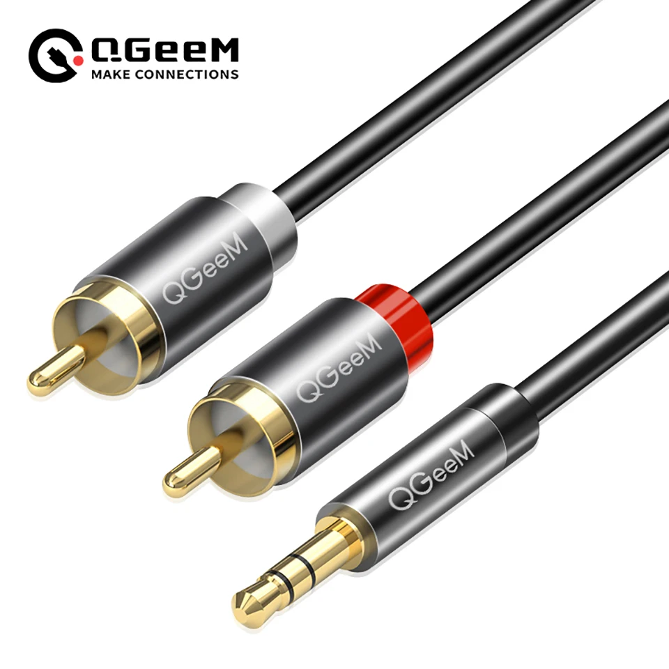 Home Cinema Ampli - QGeeM RCAケーブル 2RCA-3.5mmオーディオケーブル RCA 3.5mmジャック RCA