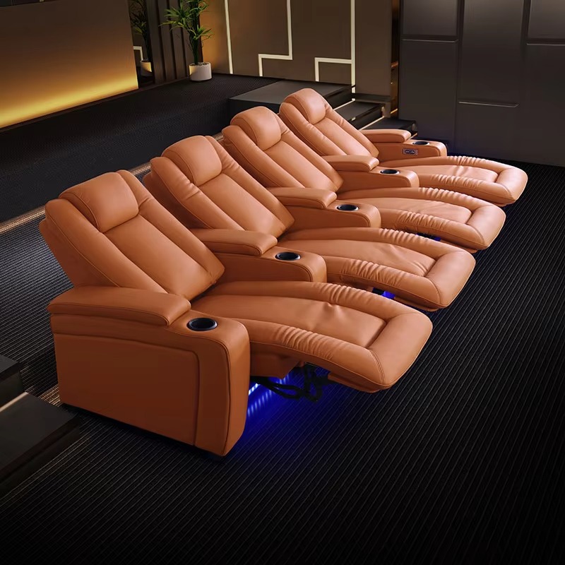 Home Cinema Solution - 高級手動式シネマソファリクライニングシート、ホームシアター、学校やプライベートVIPシネマ用のプレミアムレザーソファソリューション
