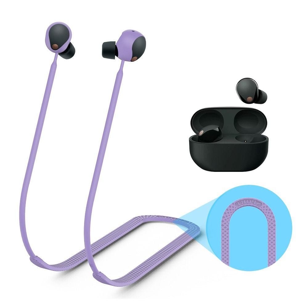 Sony Headphone Wf-1000Xm5 - 紛失防止イヤホンロープ シリコン製 ワイヤレスBluetoothヘッドホン ネックストラップ ランヤード ソフトホルダーケーブル