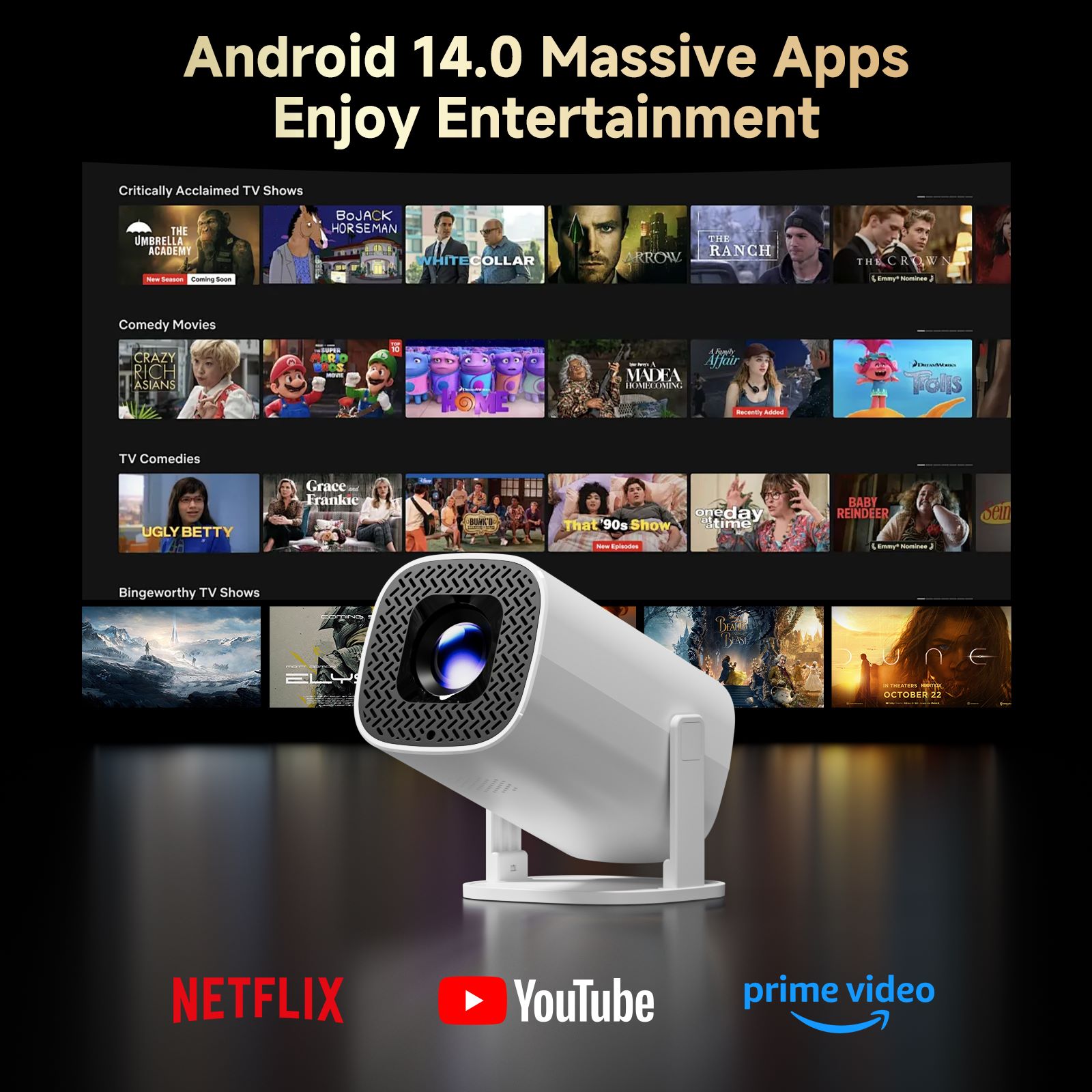 HONGTOP P30PRO スマートミニプロジェクター A - Home Cinema Gadgets のレビューと価格