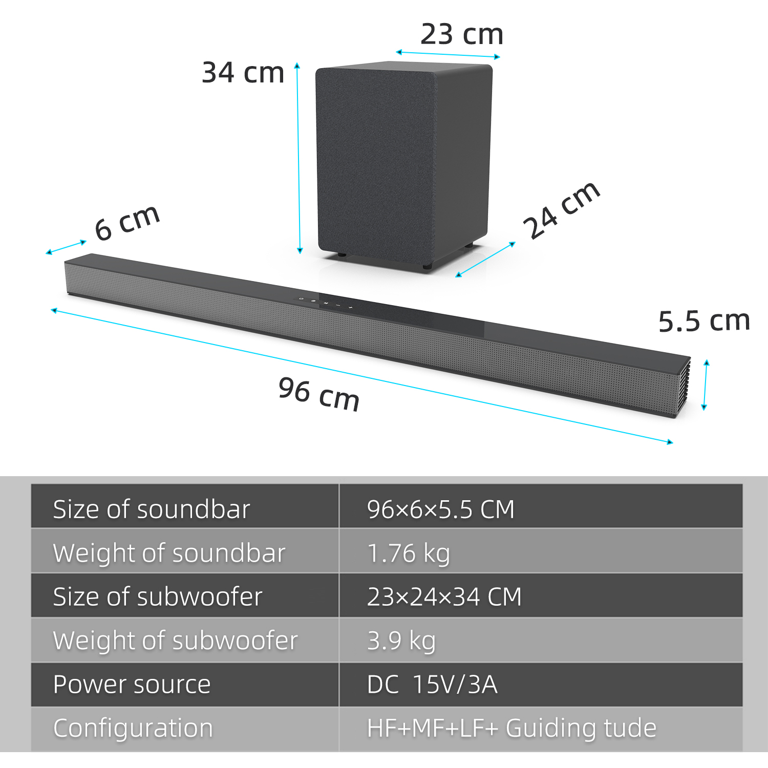 84W テレビ用サウンドバー サブウーファー付き サウンドバ - Home Cinema Gadgets のレビューと価格