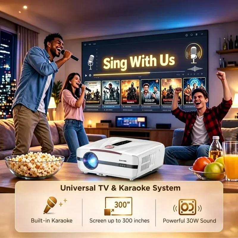 4Kプロジェクター 4000ANSI カラオケホームシアター - Home Cinema Karaoke Projector のレビューと価格