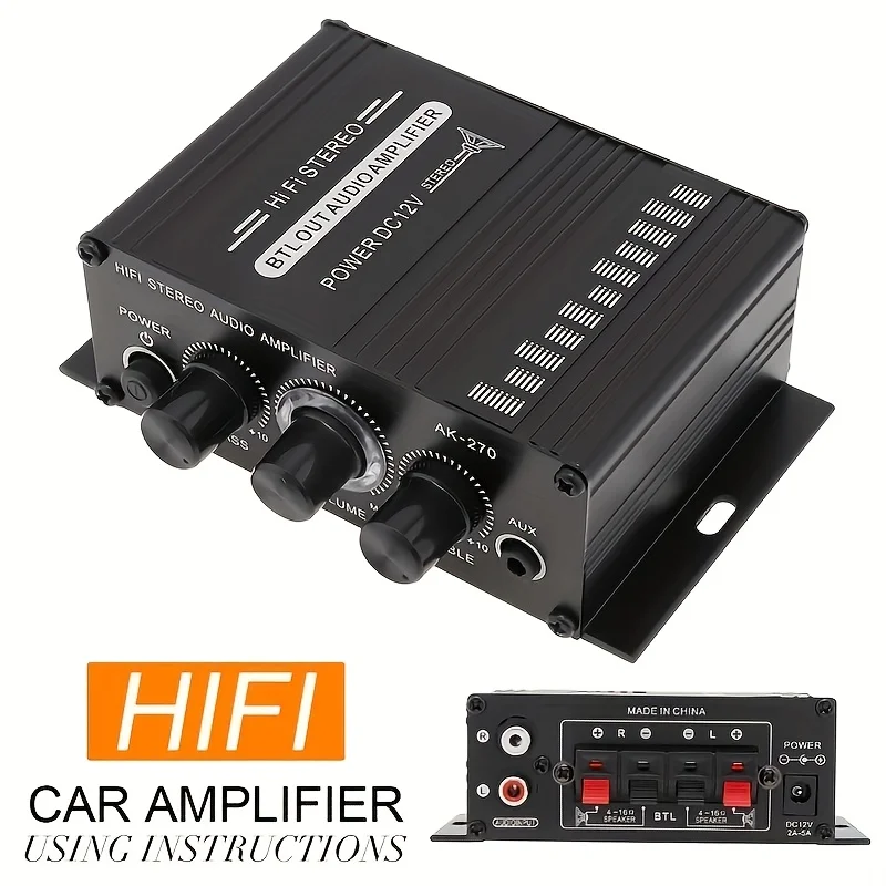 AK-270 400W ミニパワーアンプ 12V/24V 2 - Home Cinema Ampli のレビューと価格